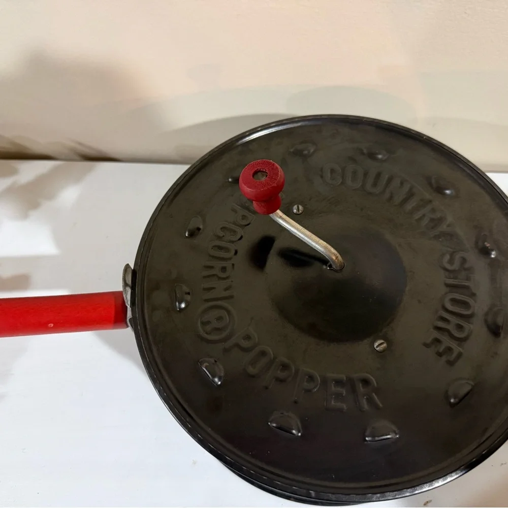 1950’s Vintage Antique Black E-Z Corn Popcorn Maker Hand Crank Red - Picture 6 of 10